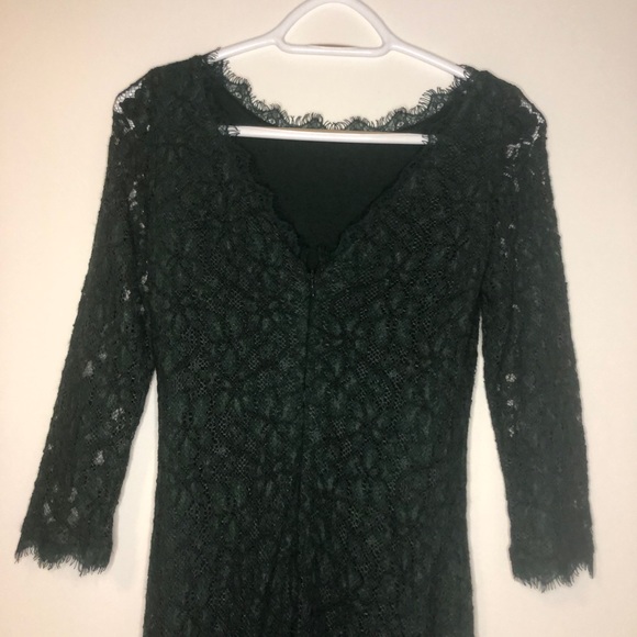 Aritzia Babaton Hunter Green Rafael Lace Dress 0 - Picture 9 of 11